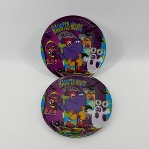 McDonalds Halloween Haunted House Collectible Plates Set of 2 Ronald Grimace